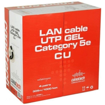 Kabel LAN U/UTP kat.5e Conotech UV ŻEL